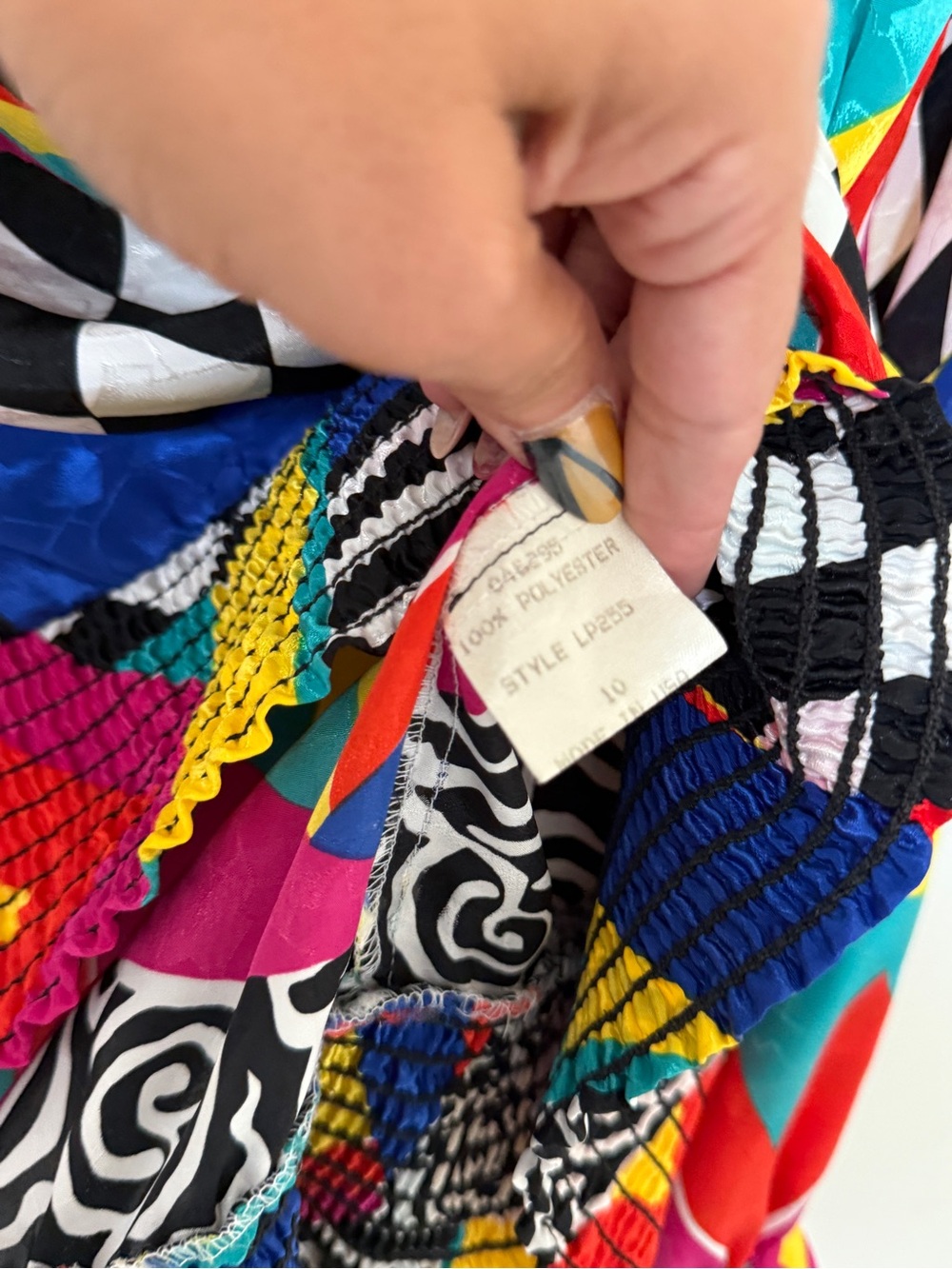 Magna Multicolor Abstract Print Button-Front Blouse - Picture 6 of 11